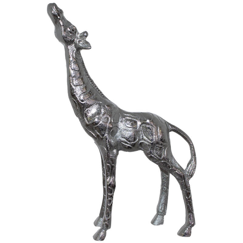 TN SILVER GIRAFFE LOOKING UP 28CM