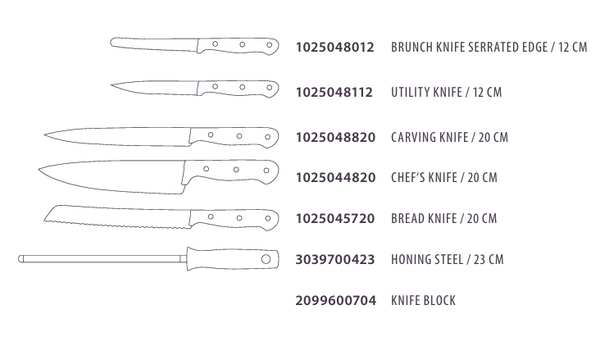 WUSTHOF GOURMET KNIFE BLOCK SET 7 PIECES