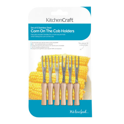 KITCHENCRAFT CORN ON THE COB HOLDERS PCK OF 6 SS