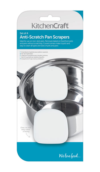 KITCHENCRAFT POT & PAN SCRAPERS 4PC 5.5X5.5CM
