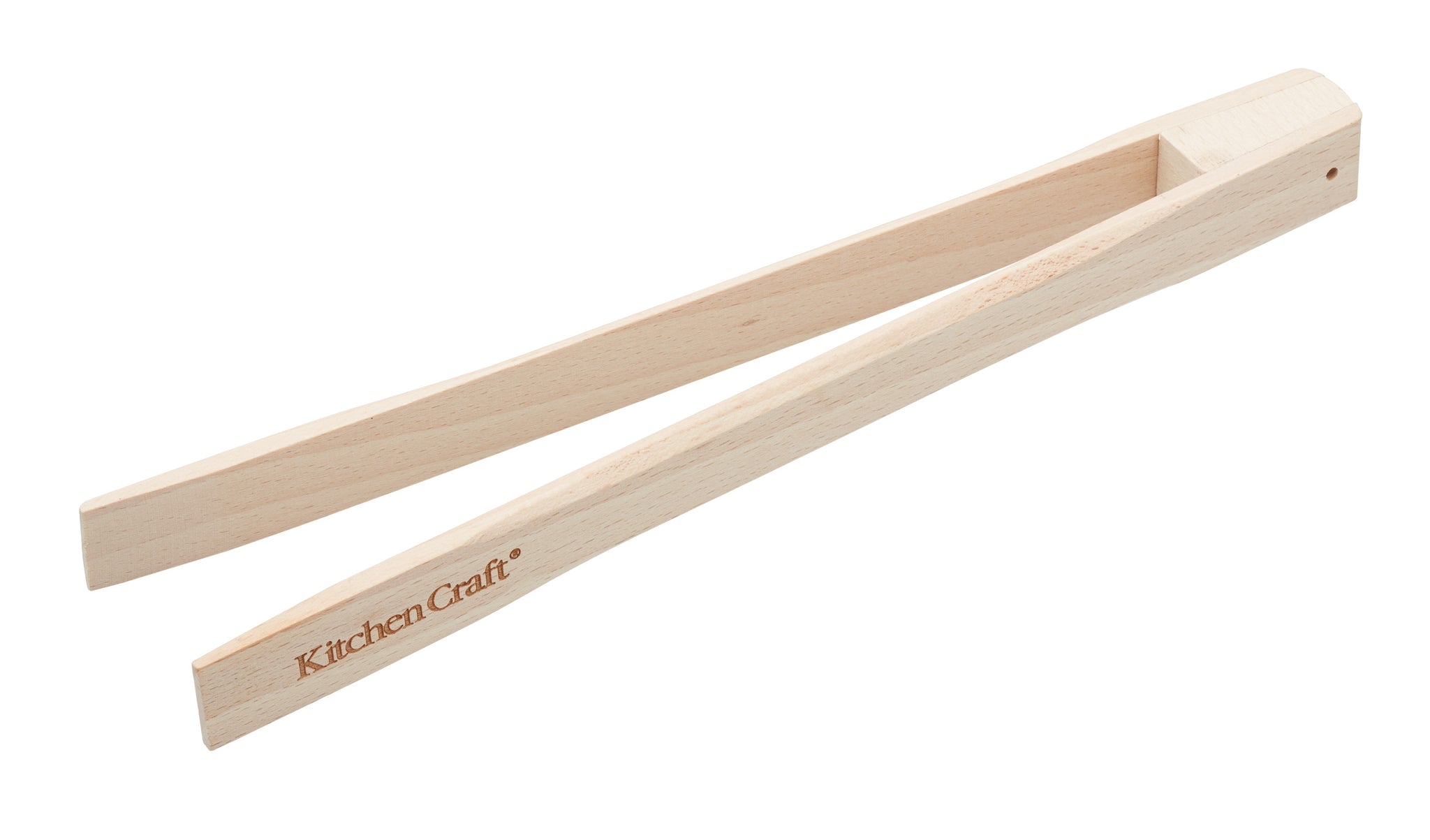 KITCHENCRAFT FOOD TONGS WITH MAGNET 25CM BEECHWOOD