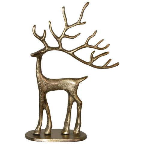 TN DEER SCULPTURE SML 15X24CM GOLD