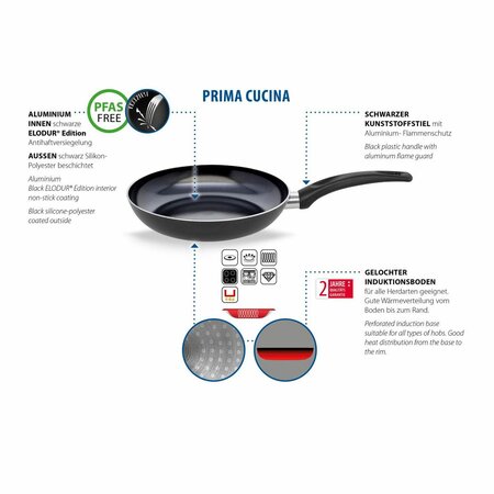 ELO FRYPAN SET 2PCE, PRIMA CUCINA CONTENS,FRYPAN 20CM,28CM