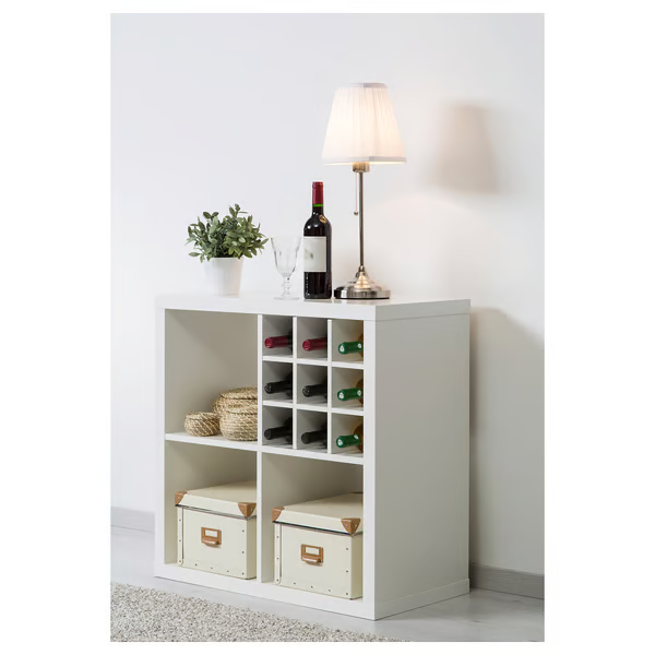 IKEA KALLAX INSERT FOR BOTTLES, WHITE , 33X33CM