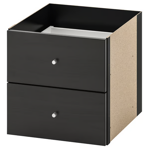 IKEA INSERT WITH 2 DRAWERS, BLACK-BROWN