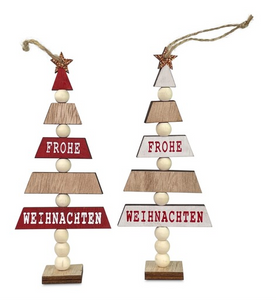 CHRISTMAS DECO TREE MERRY XMAS HANGER 6X2,5X15CM