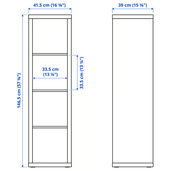 IKEA KALLAX 1X4, 42X147CM, WHITE STAINED OAK EFFECT