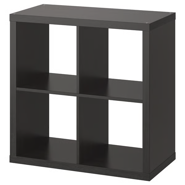 IKEA KALLAX 2X2, 77X77CM ,BLACK -BROWN