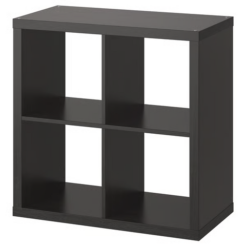 IKEA KALLAX 2X2, 77X77CM ,BLACK -BROWN