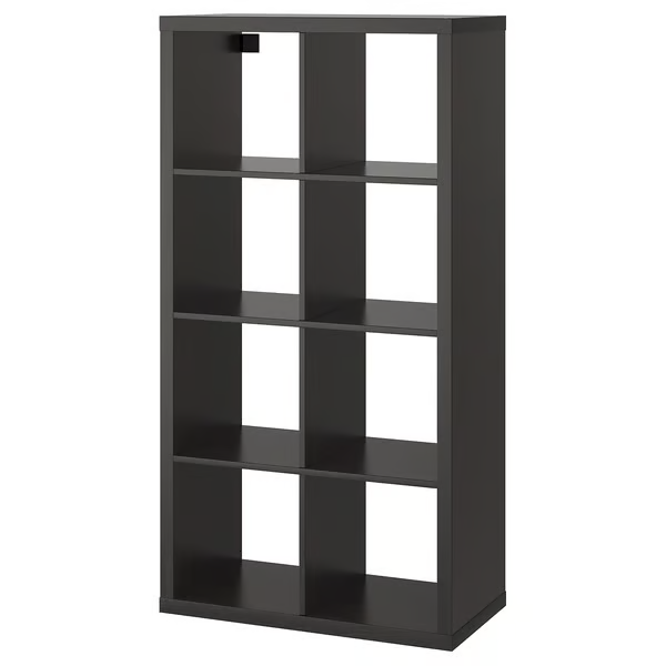 IKEA KALLAX 2X4, 77X147CM, BLACK-BROWN