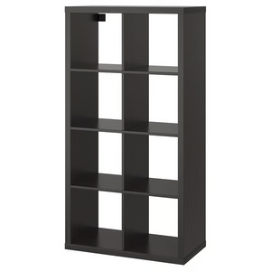 IKEA KALLAX 2X4, 77X147CM, BLACK-BROWN