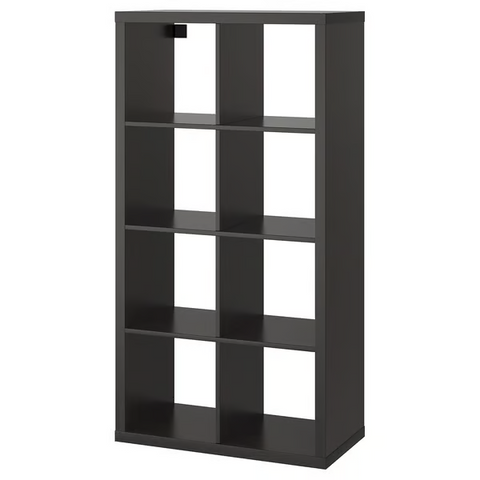IKEA KALLAX 2X4, 77X147CM, BLACK-BROWN