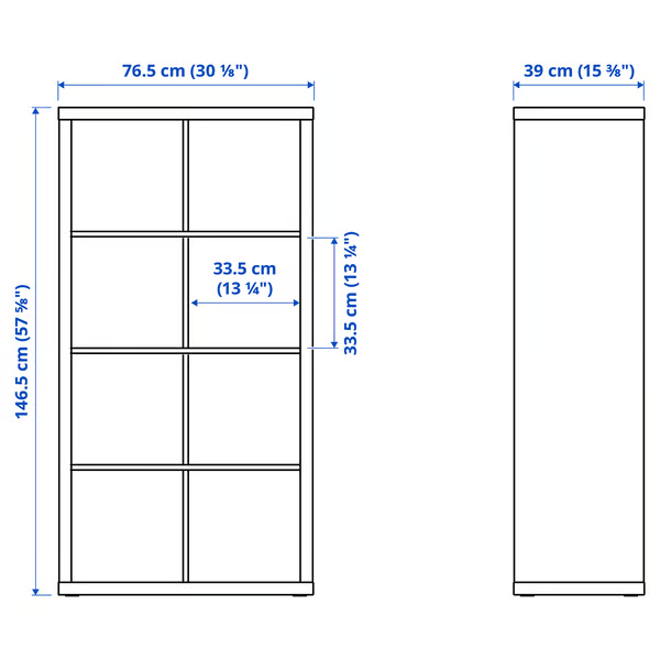 IKEA KALLAX 2X4, 77X147CM WHITE