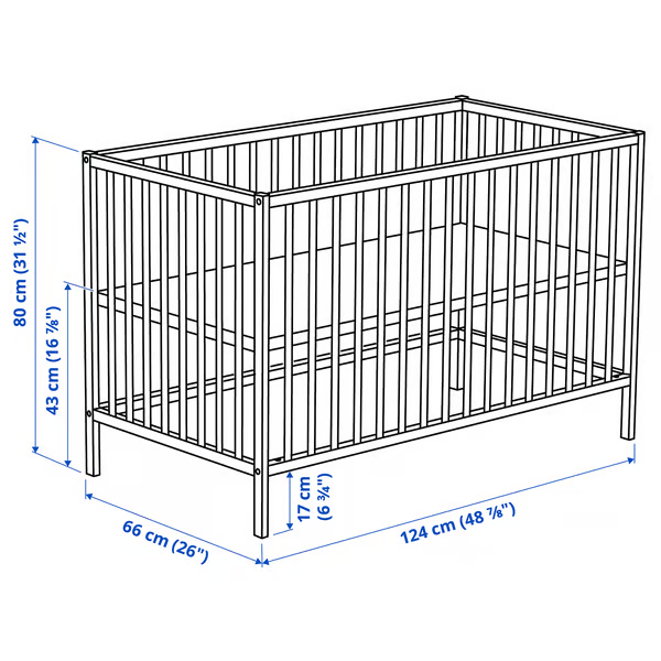IKEA SNIGLAR COT, BEECH  60x120 cm