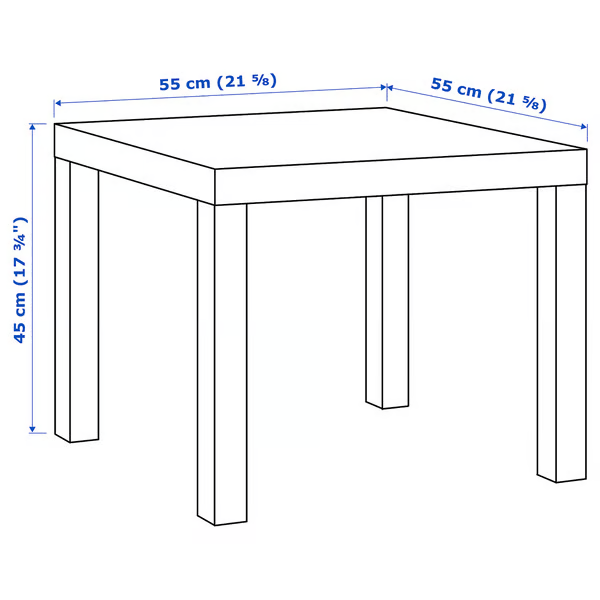 IKEA LACK SIDE TABLE , 55X55CM ,BLACK
