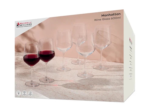 MAXWELL & WILLAIM MANHATTAN WINE GLASS 6PCE  600ML