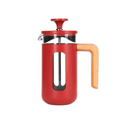 LA CAFETIERE PISA 3CUP CAFETIERE RED WOOD HANDLE