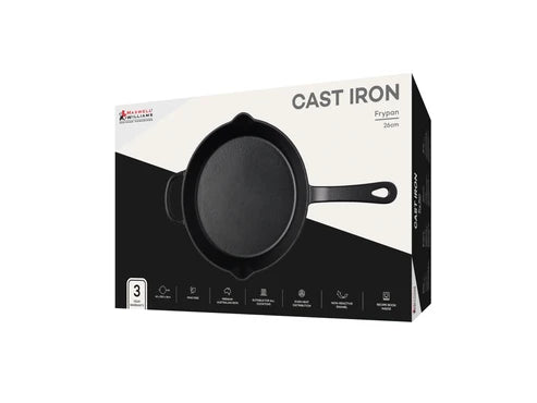MAXWELL & WILLIAMS CAST IRON FRYPAN BLACK 26CM