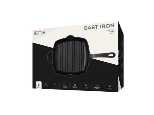 MAXWELL & WILLIAMS CAST IRON GRILL PAN BLACK 26CM