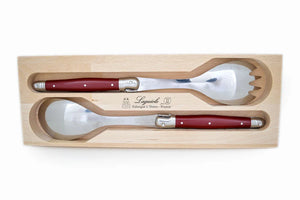 ANDRE VERDIER LAQUIOLE SALAD SET - CHERRY RED