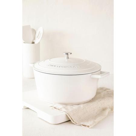 MASTERCLASS CAST ALUMINIUM CASSEROLE 5L CREAM