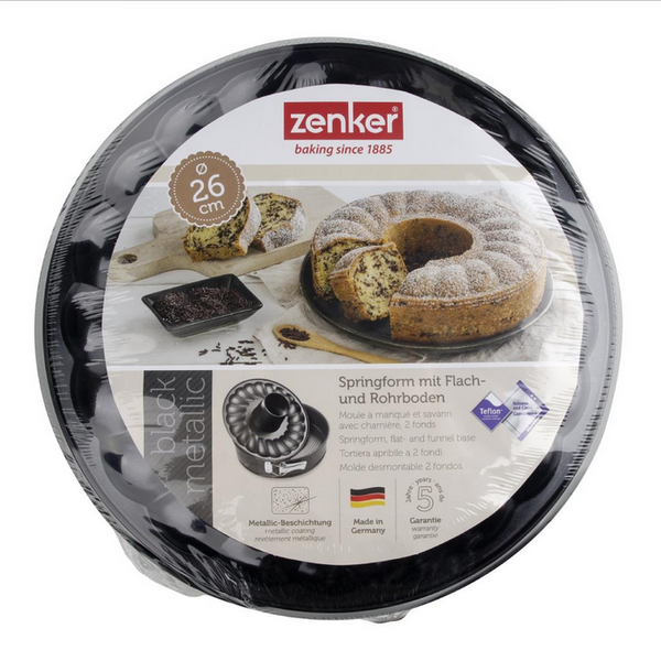 ZENKER SILVER SPRINGFORM 26CM FLAT & FUNNEL BASE 3PCE