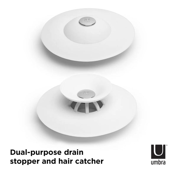 UMBRA FLEX DRAIN STOP HAIR CATCHER WHITE
