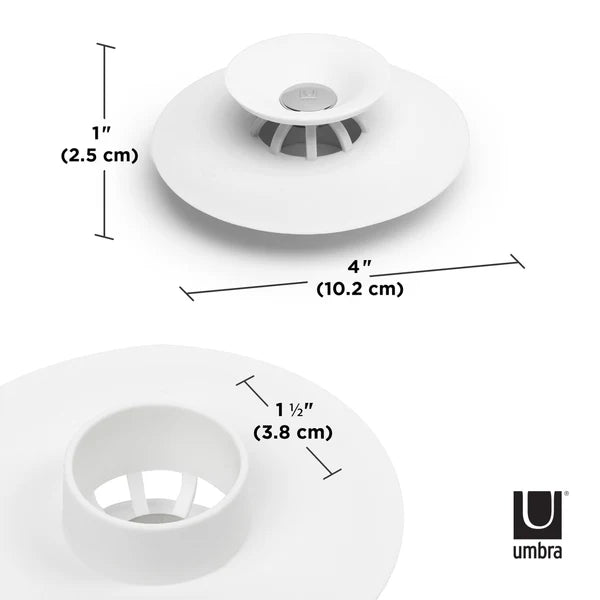 UMBRA FLEX DRAIN STOP HAIR CATCHER WHITE