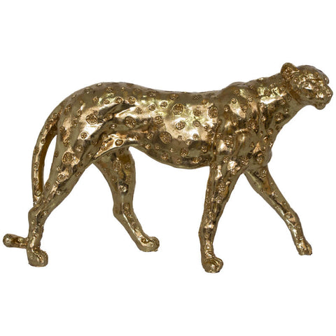 TN WALKING CHEETAH 17X28X10CM GOLD