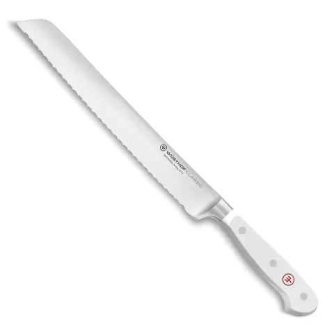 WUSTHOF CLASSIC WHITE DOUBLE SERRATED BREAD KNIFE 23CM