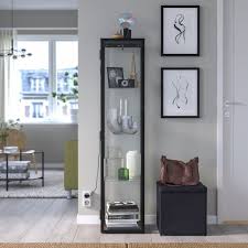 IKEA BLALIDEN GLASS-DOOR CABINET, BLACK