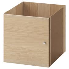 IKEA KALLAX INSERT WITH DOOR, WHITE STAINED OAK EFFECT