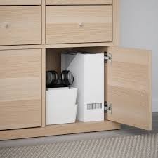 IKEA KALLAX INSERT WITH DOOR, WHITE STAINED OAK EFFECT