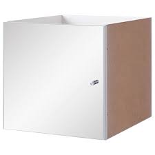IKEA KALLAX INSERT WITH DOOR, HIGH GLOSS WHITE