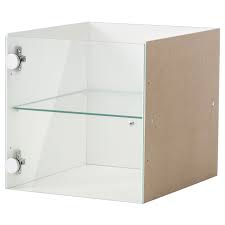 IKEA KALLAX INSERT WITH GLASS DOOR, WHITE, 33X33CM