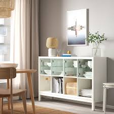 IKEA KALLAX INSERT WITH GLASS DOOR, WHITE, 33X33CM