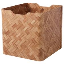 IKEA BULLIG BOX (2020) 32X35X33CM, BAMBOO/BROWN