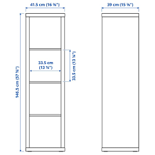 IKEA KALLAX 1X4, 42X147CM ,BLACK -BROWN