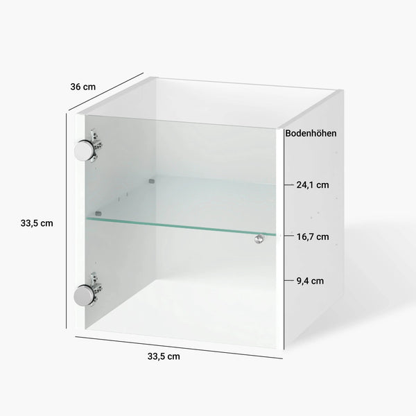 IKEA KALLAX INSERT WITH GLASS DOOR, WHITE, 33X33CM