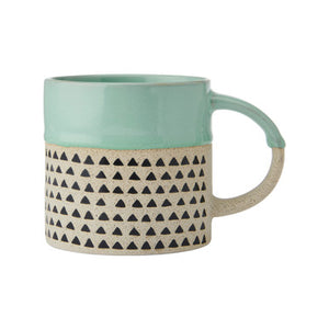 MIKASA WAX RESIST GREEN GLAZE MUG 390ML