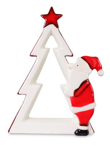 RIFFELMACHER SANTA WITH TREE,DOLOMITE 16X10.5X3CM RED-WHITE