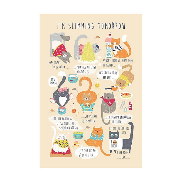 ULSTER WEAVER TEA TOWEL I'M SLIMMING COTTON