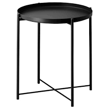 IKEA GLADOM TRAY TABLE BLACK 45X53CM
