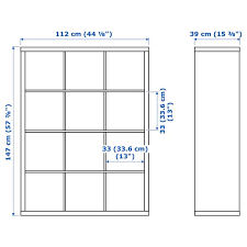 IKEA KALLAX 3X4, 112X147CM , WHITE STAINED OAK EFFECT