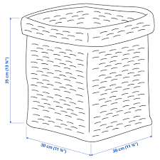 IKEA TJILLEIPS BASKET, 30X30X35CM JUTE