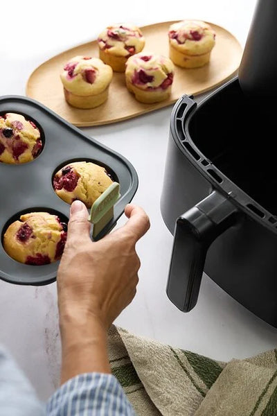 LEKUE AIR FRYER MUFFINS MOULD. 4 HOLE - GREY
