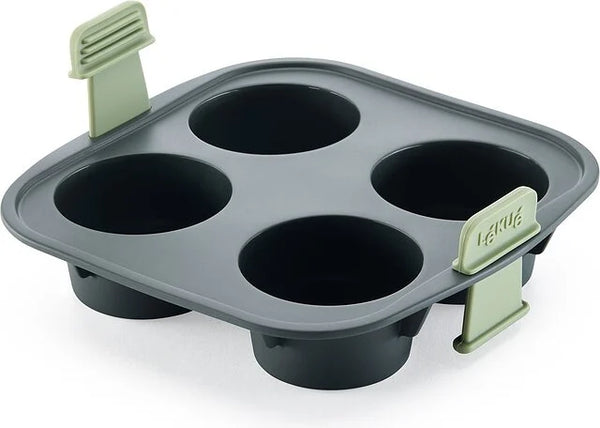 LEKUE AIR FRYER MUFFINS MOULD. 4 HOLE - GREY