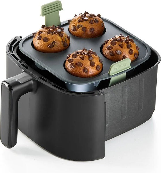 LEKUE AIR FRYER MUFFINS MOULD. 4 HOLE - GREY