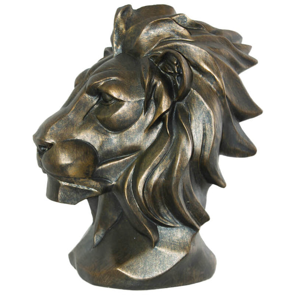 TN ANT. GOLD LION HEAD  23X16CM