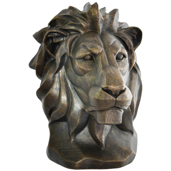 TN ANT. GOLD LION HEAD  23X16CM